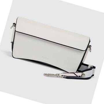 Women's Ecco TEXTUREBLOCK PINCH COMPACT Shoulder Bags White | SG 386JPQ